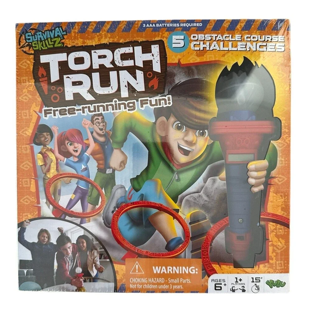 Torch Run Board Game - Free-Running Fun! 5 Obstacle Course Challenges 1+ Players